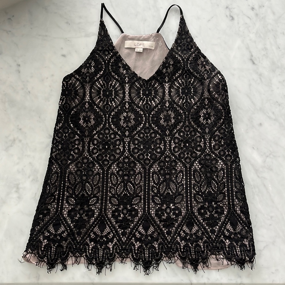 Loft lace tank top tank Sz XXSP